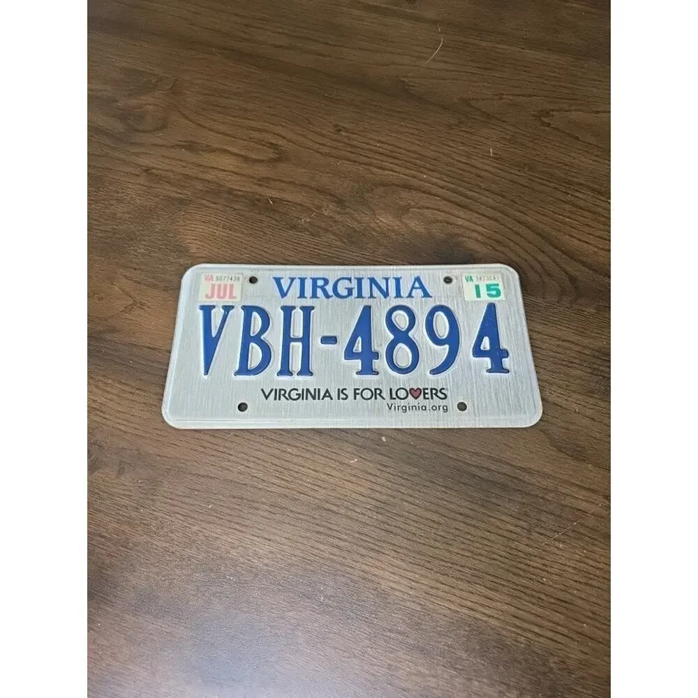 Vintage Virginia - Virginia is for Lovers US Car License Number‎ Plate VBH-4894